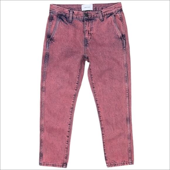 Current/Elliot The Confidant Straight Leg Cropped Jeans in Pink Size 25 - Picture 3 of 6